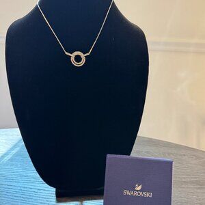 Signed Swarovski Circle Pave Necklace